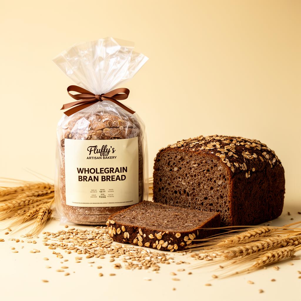 Fluffy's Bran Bread packaging